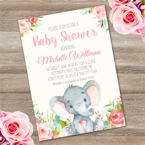 Pretty little vintage via kara's party ideas. Elephant Baby Shower Invitation Printable - Edit with Adobe ReaderParty Printables