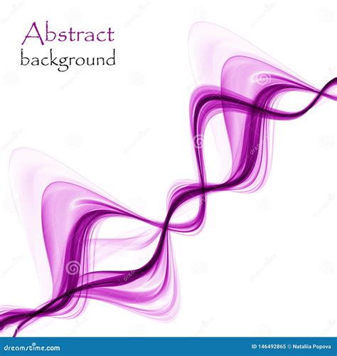 Abstract Purple Waves On A White Background Stock Illustration