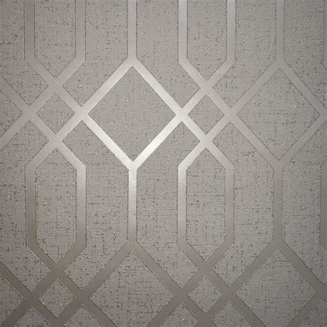 Wm4230401 Silver Gray White Glitter Textured Geometric Trellis Quartz
