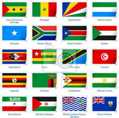 Banderas sticker áfrica 1 de 3 fotomural • fotomurales Djibouti, angola