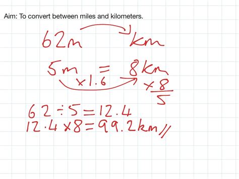 Converting Miles And Km Math Showme