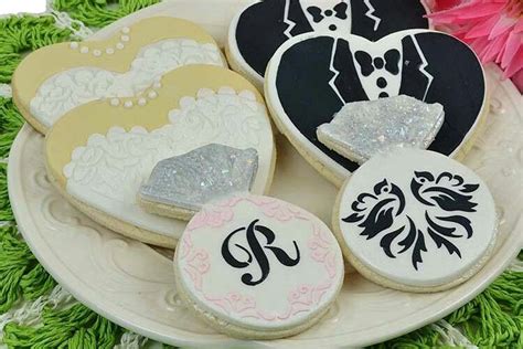 Stencil Design Wedding Cookies Decorated Cookies Tutorial Cookie