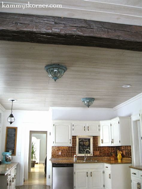 When starting a ceiling wash, it is important to remember that it is necessary to do this according to the rules, because incorrect walking can lead to deformation, loss of color or clouding. Kammy's Korner: Whitewash Paneled Kitchen Ceiling ...