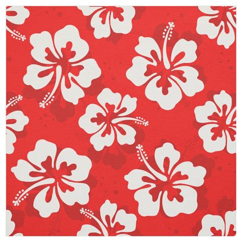 Tropical Hawaiian Hibiscus Floral Pattern Fabric Hawaiian Pattern