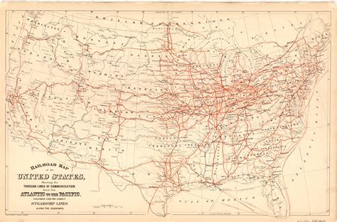 Railroad Map of the United States, Showing the Through Lines of