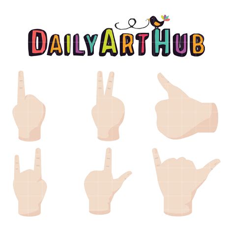 Hand Signs Clip Art Set Daily Art Hub Graphics Alphabets And Svg