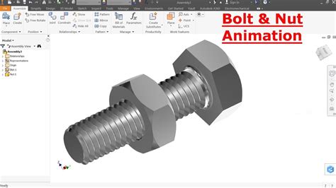 General information > bolt and nut identification. Autodesk Inventor Tutorial Bolt and Nut Animation (Dynamic ...