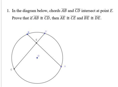 solved 1 in the diagram below chords ab and cd intersect