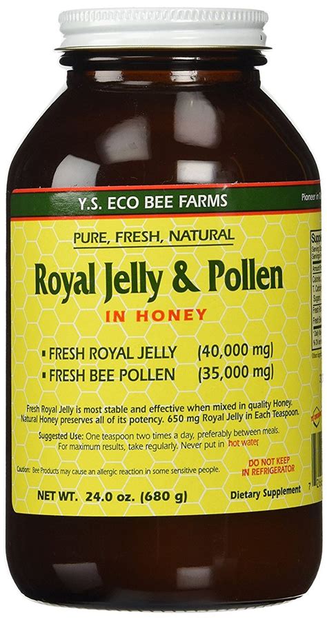 Fresh Royal Jelly Bee Pollen Honey Mix 40000 Mg Ys Eco Bee Farms