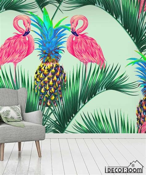 Flamingo Tropical Plant Rainforest Wallpaper Wall Murals Idcwp Hl
