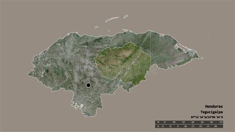 Location Of Olancho Department Of Honduras Satellite Stock