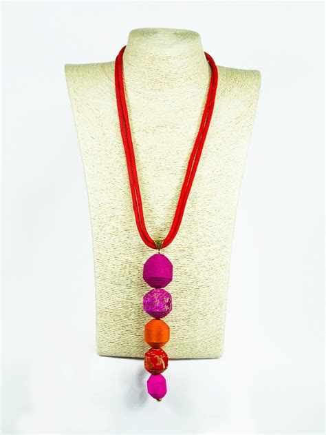 Handmade Fabric Necklace Perle Etsy