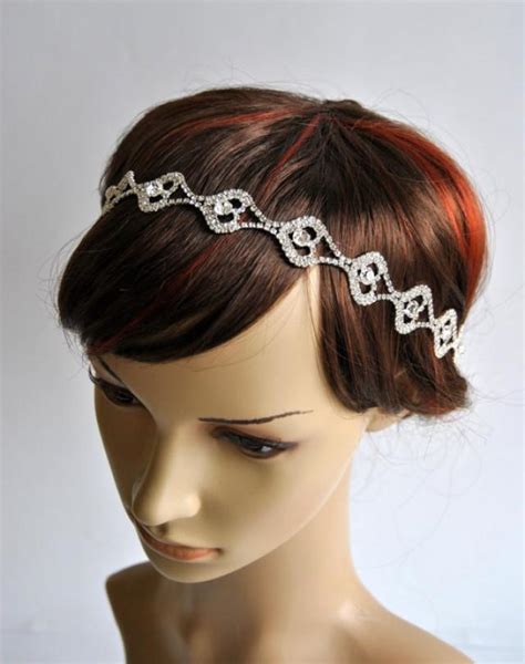 Glamor Crystal Teardrop Rhinestone Tie On Headband Headpiece Prom Headband Wedding Headband