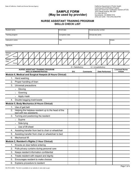 Home Health Aide Skills Checklist Bruin Blog