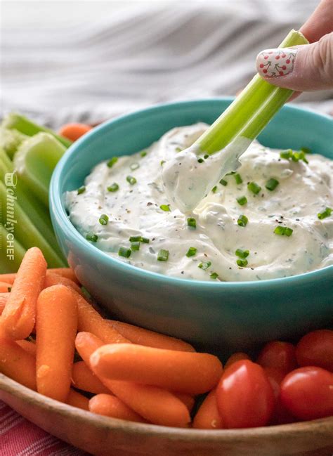 Easy Garlic And Herb Veggie Dip The Chunky Chef
