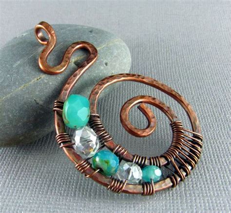 Wire Wrapped Pendant Handmade Art Jewelry Wire Wrapped Jewelry Etsy