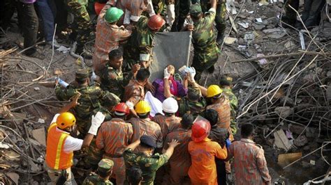 Dhaka Building Collapse Woman Pulled Alive From Rubble Bbc News