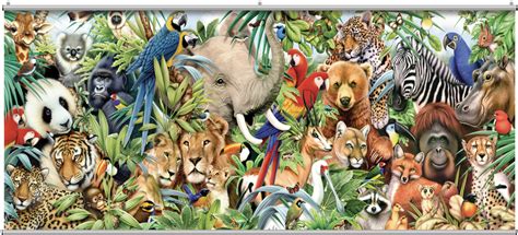 Jungle Animals Wall Mural Minute Murals The Mural Store