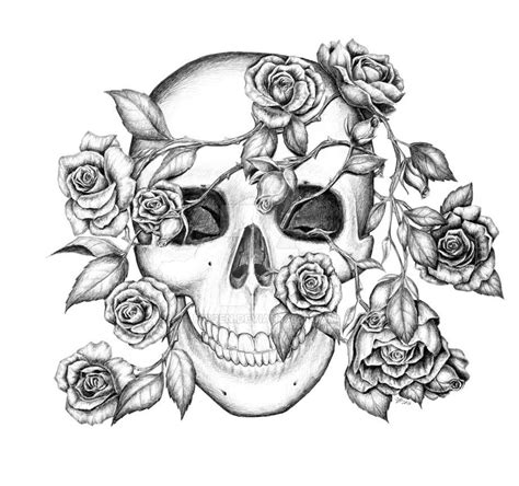Rose And Skull Coloring Pages For Adults - coloring pages