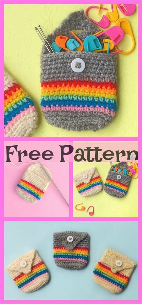 Crochet Pocket Pouches Free Patterns Diy 4 Ever