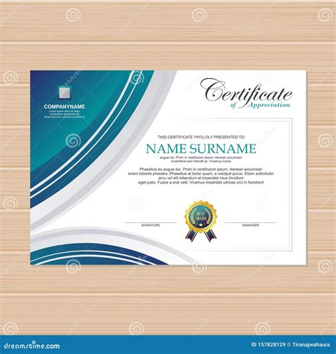 Certificate Template With Trendy And Stylish Design Stock Vector