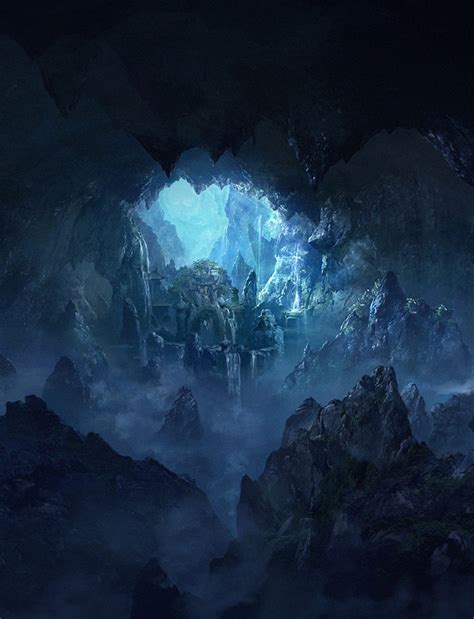 Blue Cave By Wang Nan Fantasy Art Watch Urban Fantasy Art Fantasy