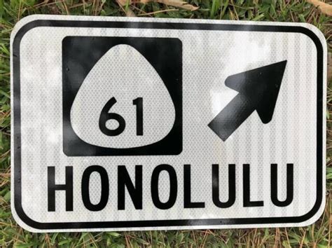 Honolulu Hawaii Road Sign Highway 61 Dot Style 12x18 Beach Ocean