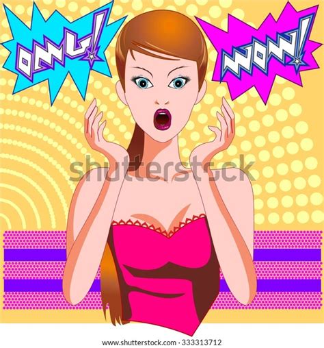 Pop Art Sexy Woman Exclamation Sign Shutterstock