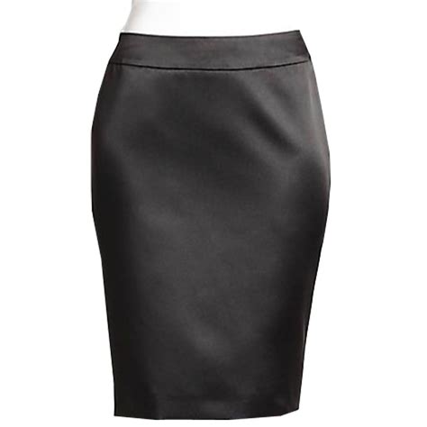 Plus Size Black Bridal Satin Pencil Skirt Elizabeths
