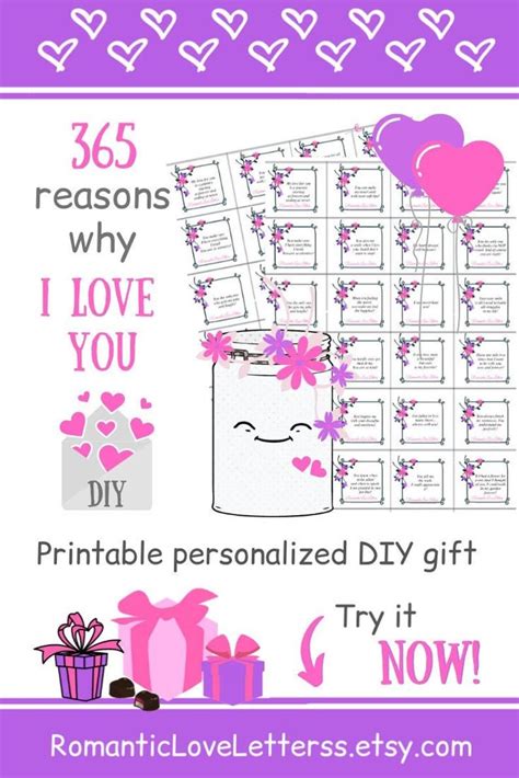 365 Reasons Why I Love You Printable