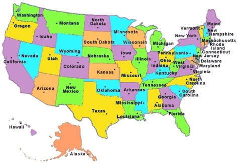 United States Map With Capitals Quiz