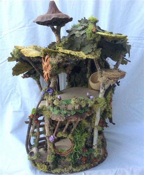 Forest Whimsy Fairy House Two Level Ooak Waldorf Friendly Nature