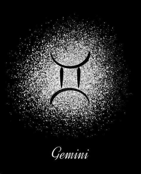 Zodiac Sign Gemini On Silver Background Stock Vector Illustration Of