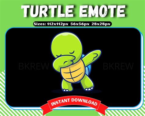 Cute Turtle Emote Custom Twitch Emotes Streamer Badge Twitch