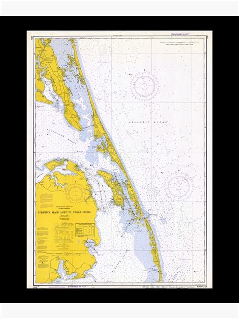 Vintage Map Of The Outer Banks Nc Poster By Rkikuojohnson Redbubble