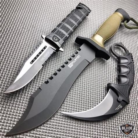 Delivery melee weapon and combat gear to all regions usa ► allbiz. Elite Blue Tactical Set - Swords, Karambit, Throwing ...