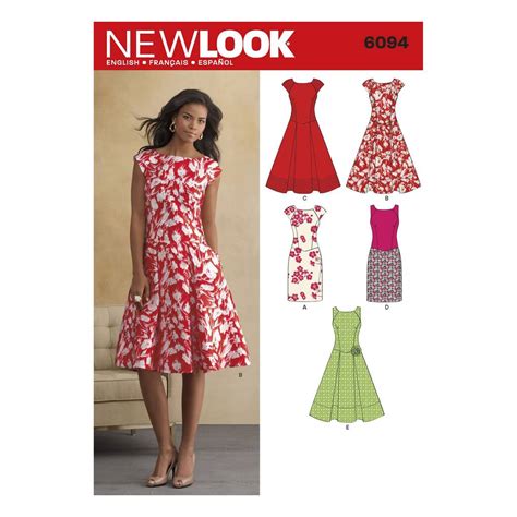 New Look Women S Dresses Sewing Pattern 6094 Hobbycraft