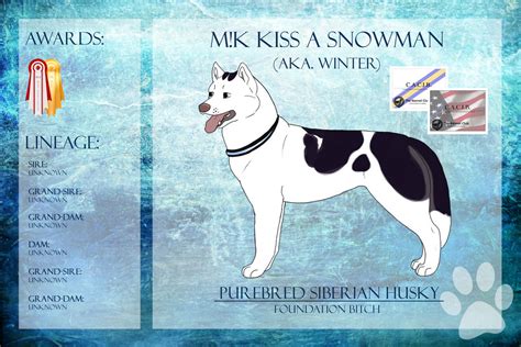 Bis Ch Mk Kiss A Snowman Otch Mfm By Xmush Kennelsx On Deviantart