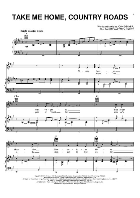 F and i was crying on the staircase g am c begging you please don't go, and i said. Take Me Home, Country Roads in 2019 | Piano sheet music ...