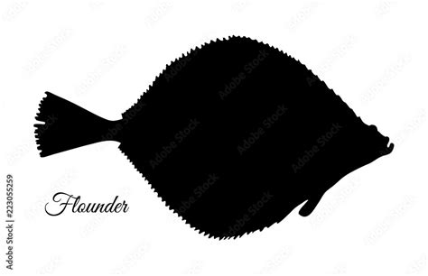 Silhouette Of Flounder Stock Vector Adobe Stock