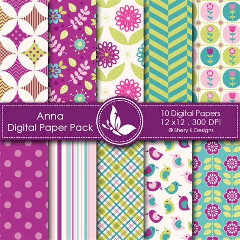 Anna Digital Papers Shery K Designs
