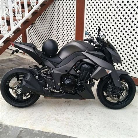 Matte Charcoal Black Kawasaki Bike Ride Motorbike Motorcycle Cool