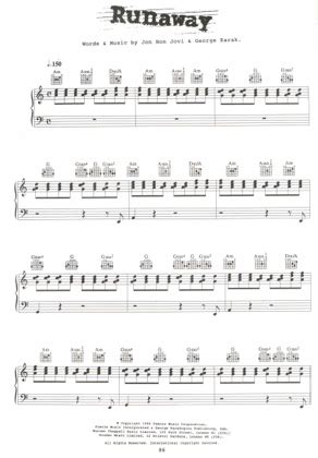 Runaway Bon Jovi Free Piano Sheet Music Pdf