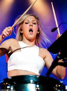 Ellie Goulding Reveals Toned Body In Leather Cropped Top And Hotpants