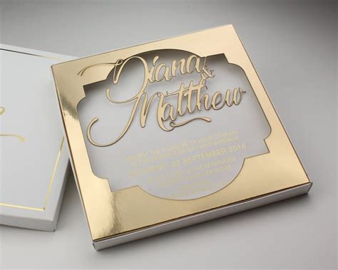 luxury gold wedding invitations unique boxed wedding etsy