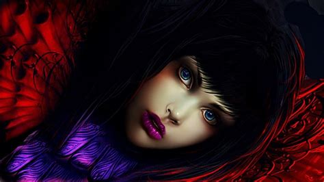 Blue Eyes Brunettes Digital Art Faces Fantasy Wallpaper Fantasy Girl