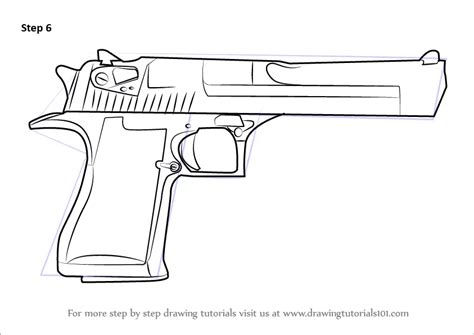 Learn How To Draw Imi Desert Eagle Pistols Step By Step Drawing