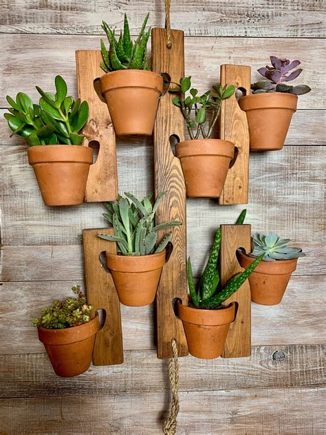 Plant Hanger Hanging Planter Garden Wooden Indoor Or Outdoor Etsy