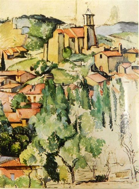 View Of Gardanne By Paul Cezanne 1950s Reproduction Print Vintage