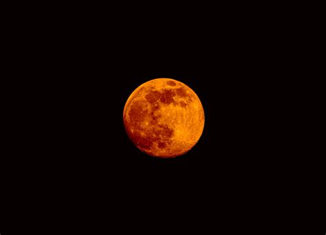 Orange Moon In Black Background · Free Stock Photo